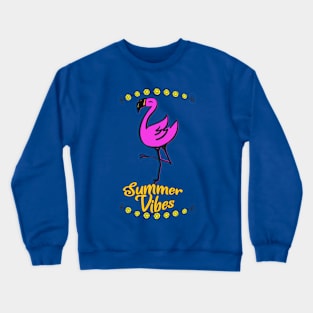 Summer Vibes Pink Flamingo Crewneck Sweatshirt